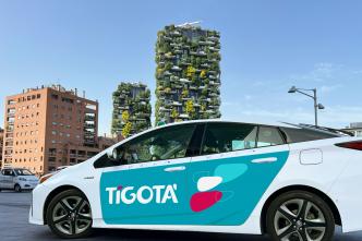 tigota pubblicita taxi milano bosco verticale.2024